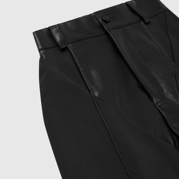 GORGEOUS Vegan Leather &Woven Trousers - Picture 14 of 16